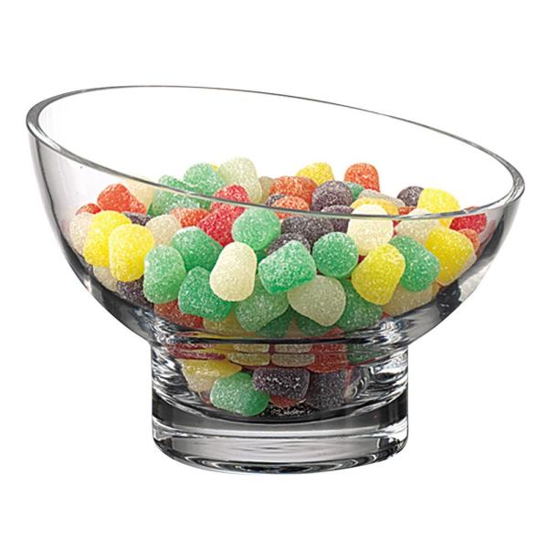 Kira Lead Free Mouth Blown Slant Cut Candy Bowl