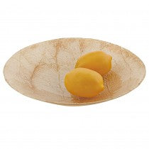 Natural scar 12'' Decorated Low Glass Bowl
