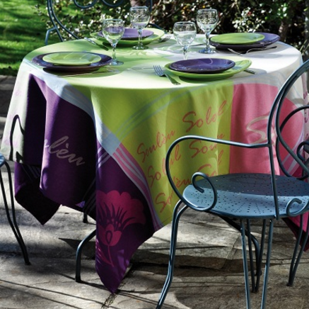 Tablecloth Soleou Purple Green