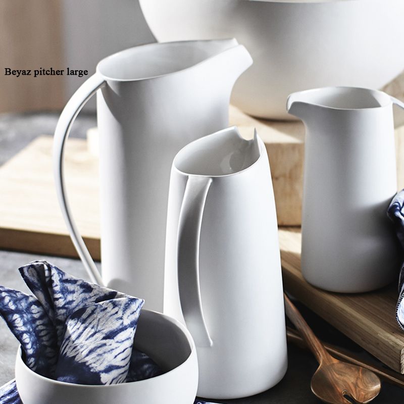 Beyaz Pitcher White Large