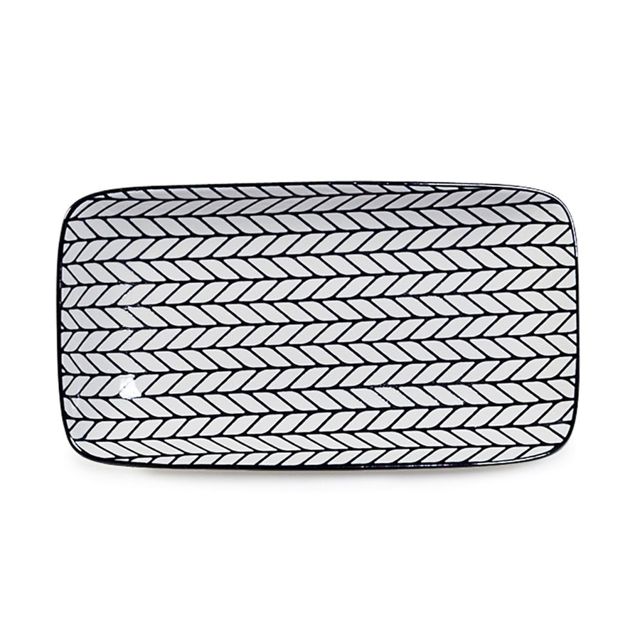 Kiri Porcelain Rectangle Rope Tapas Plate
