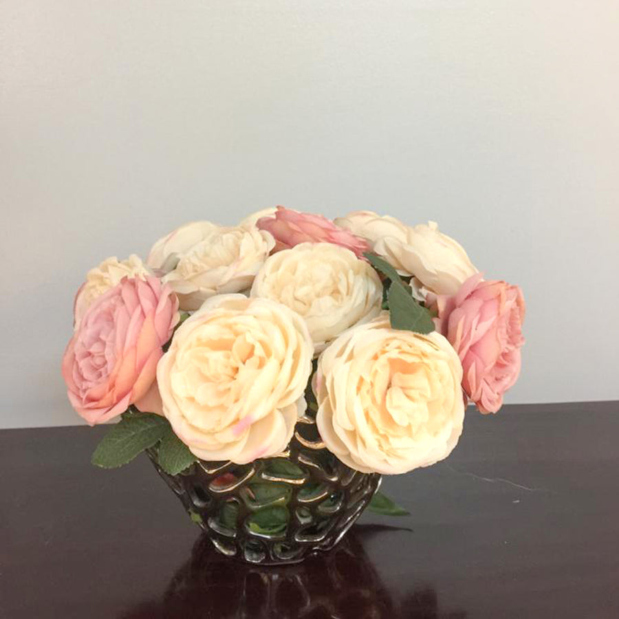 Hazel Cutwork Bowl With Flowers