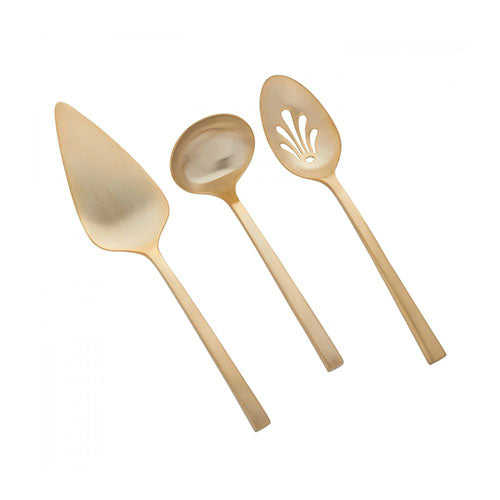 Polished Gold 3 Pieces Serving Set