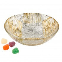 Cubes 6'' Handcrafted Silver and Gold Glass Bowl