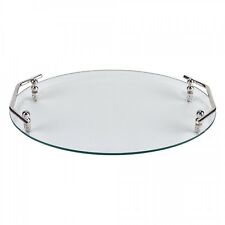 Classic Oval Glass Serving Tray With Handles