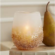 Horizon Frosted Candleholder Glass Set of 2