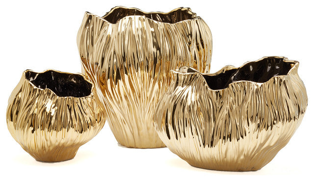 Piriform Gold Plated Vases