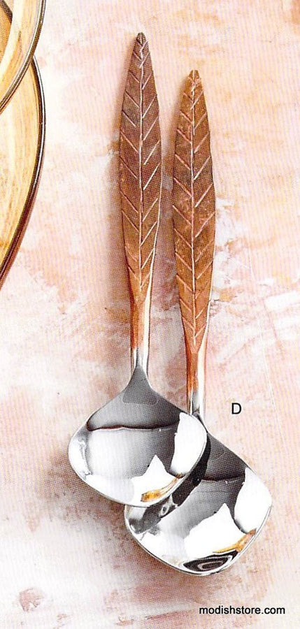 Forged Leaf Serving Spoons Set of 2