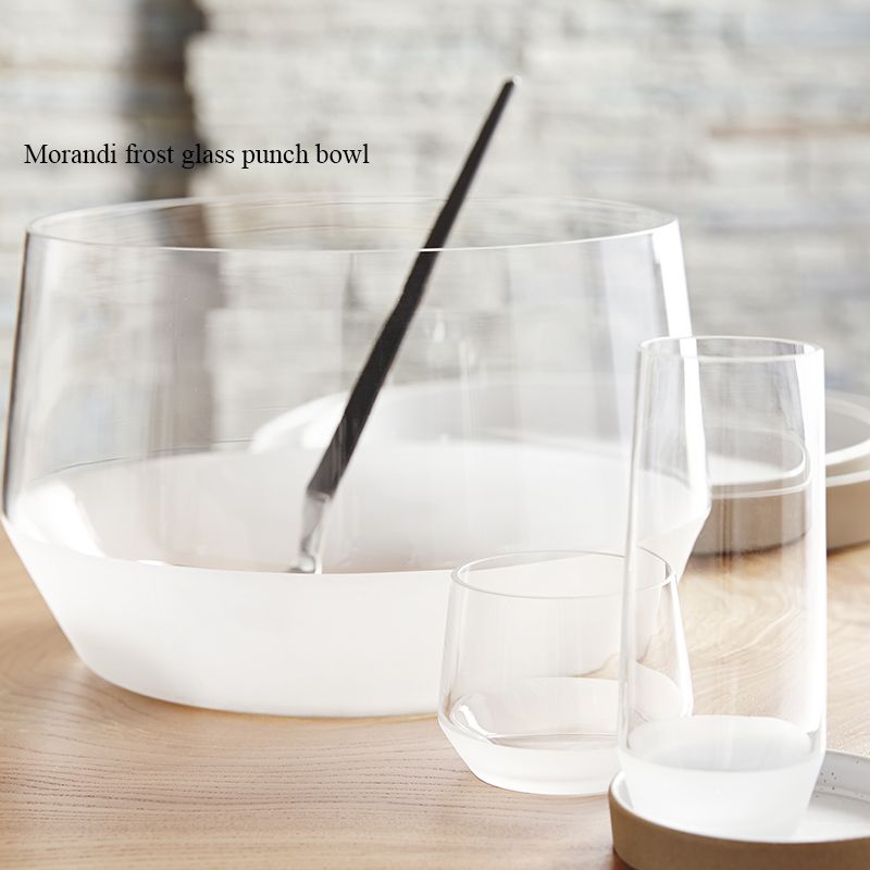 Morandi Frost Glass Punch Bowl
